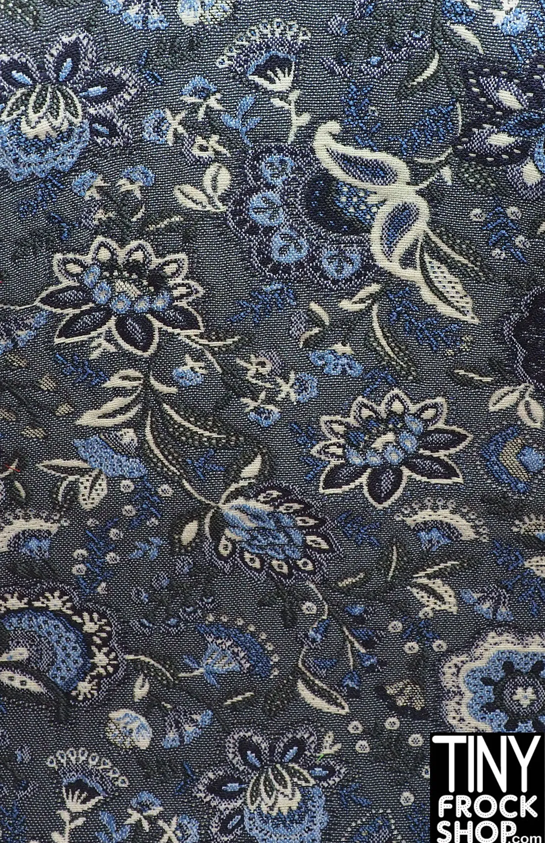 12" Fashion Doll Blue Brocade Fabric - More Styles