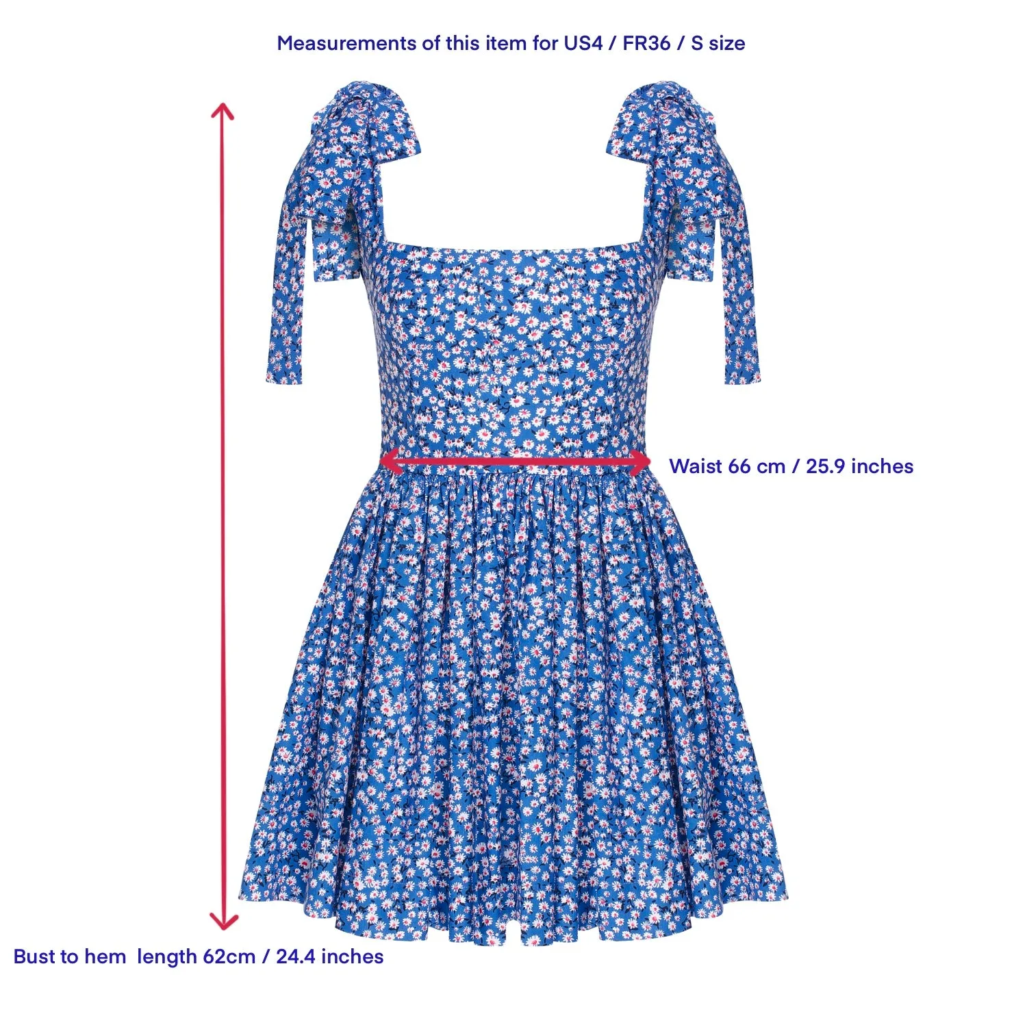 Audree Floral Print Poplin Mini Dress in Azure Blue