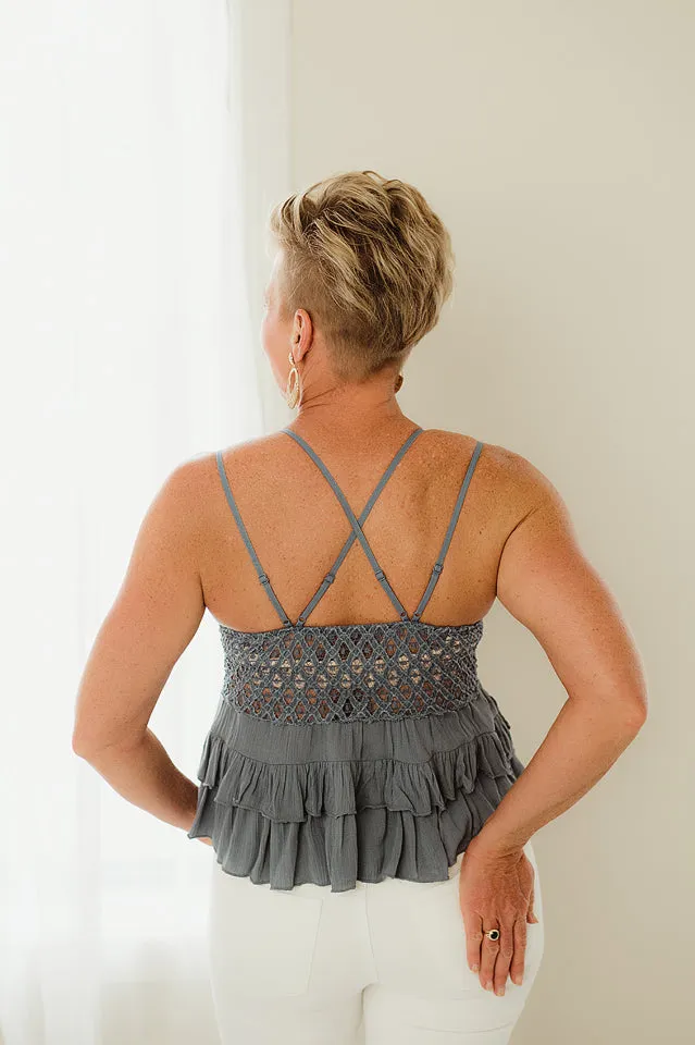 Cami Lace Ruffled Tank Top