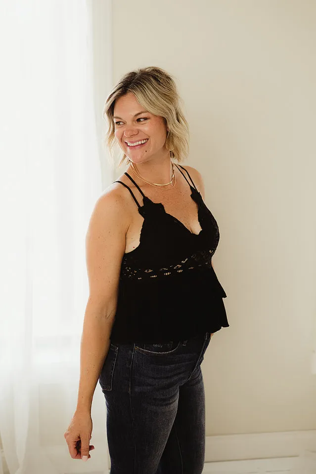 Cami Lace Ruffled Tank Top