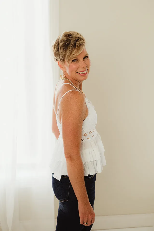 Cami Lace Ruffled Tank Top