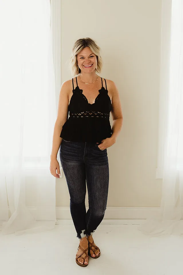 Cami Lace Ruffled Tank Top