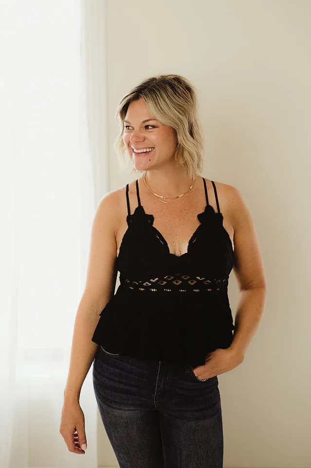 Cami Lace Ruffled Tank Top