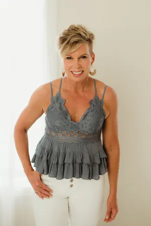 Cami Lace Ruffled Tank Top