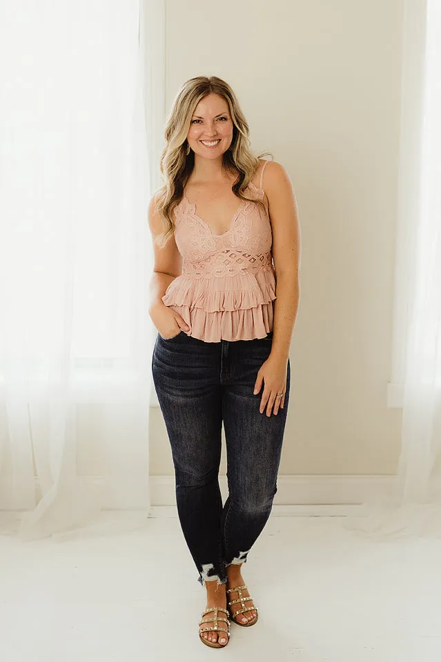 Cami Lace Ruffled Tank Top