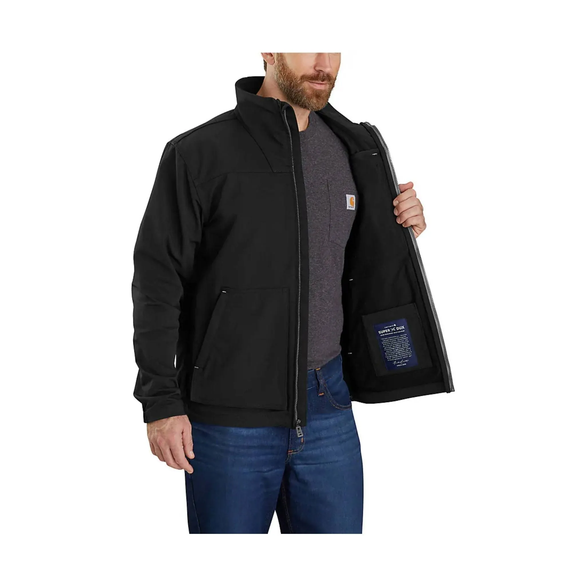 Carhartt Men's Super Dux Relaxed Fit Lightweight Mock Neck Jacket - Black - ONLINE STORE CREDIT/EXCHANGE ONLY