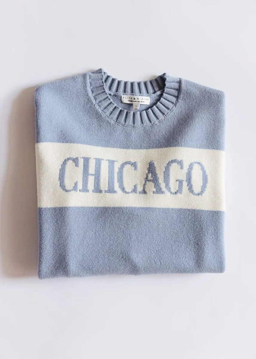 Chicago Block Stripe Sweater - Powder Blue