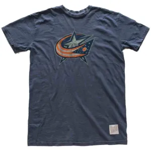 Columbus Blue Jackets Retro Brand Steel Navy Short Sleeve Slub T-Shirt