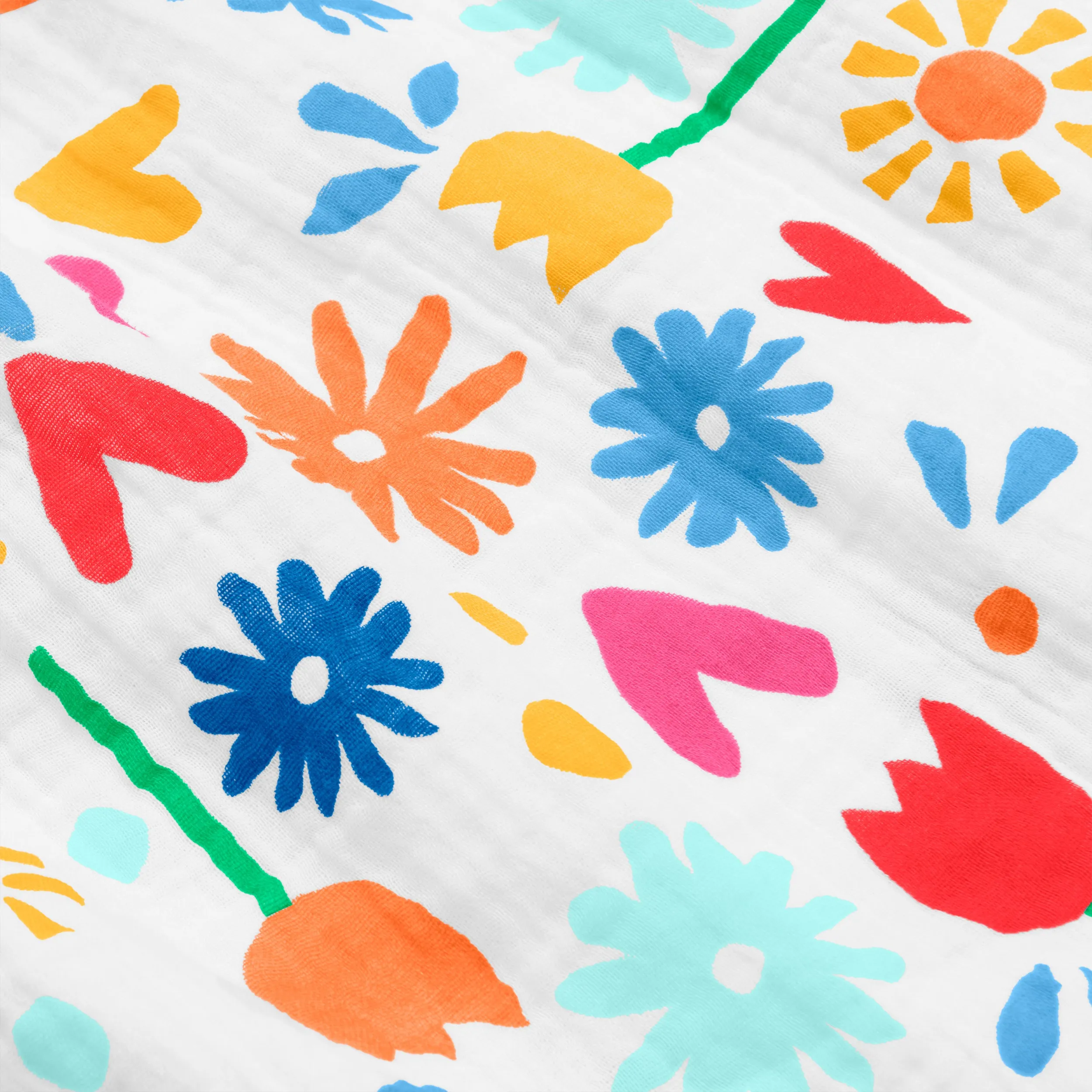 Cotton gauze tank dress in rainbow garden party