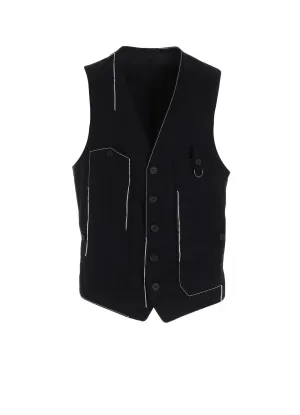COTTON TWILL COLOR STITCHING WORK VEST