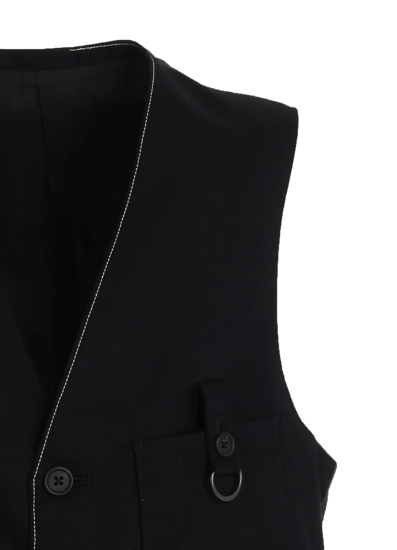COTTON TWILL COLOR STITCHING WORK VEST