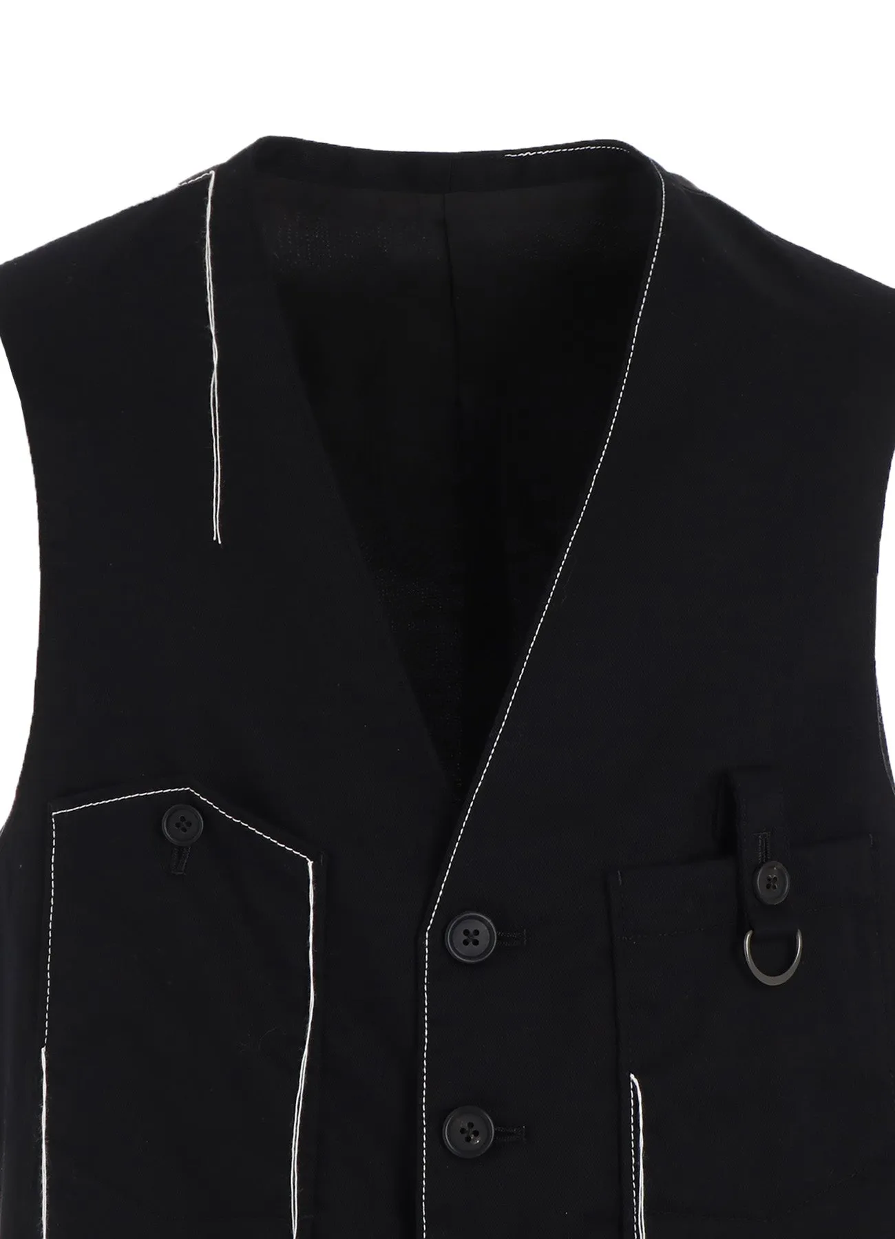 COTTON TWILL COLOR STITCHING WORK VEST