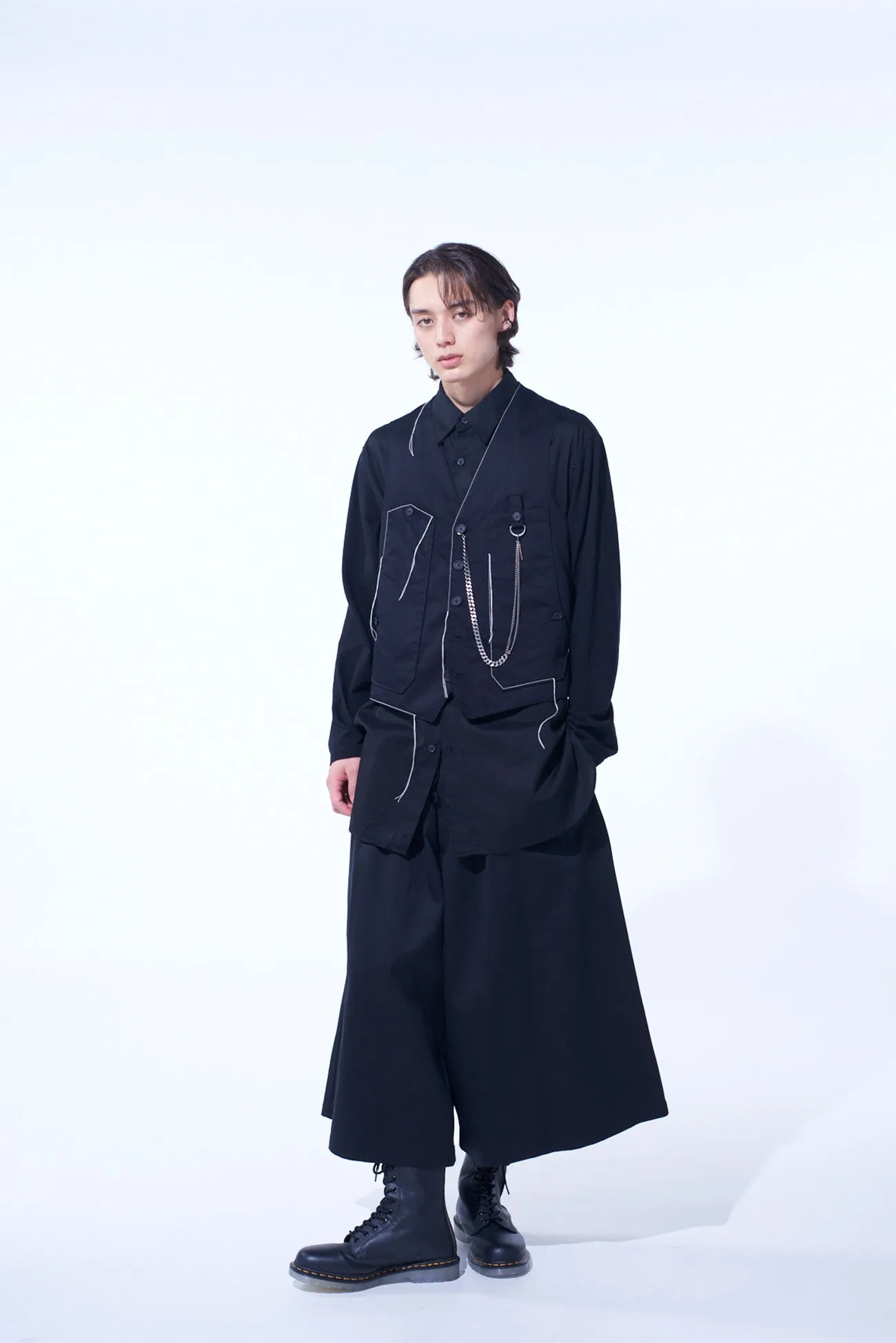 COTTON TWILL COLOR STITCHING WORK VEST