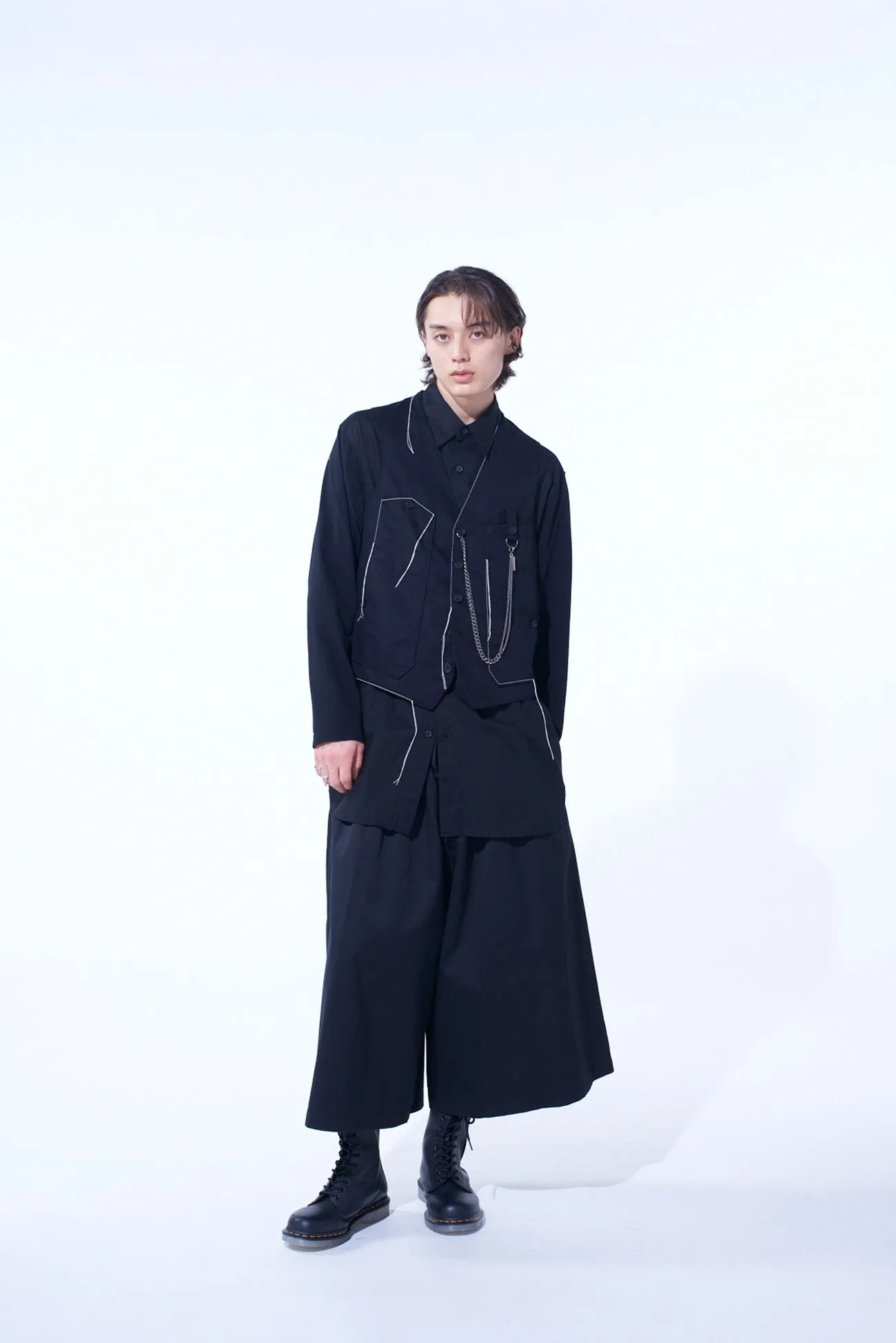 COTTON TWILL COLOR STITCHING WORK VEST