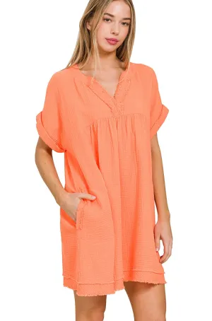 Dina Dress in Coral