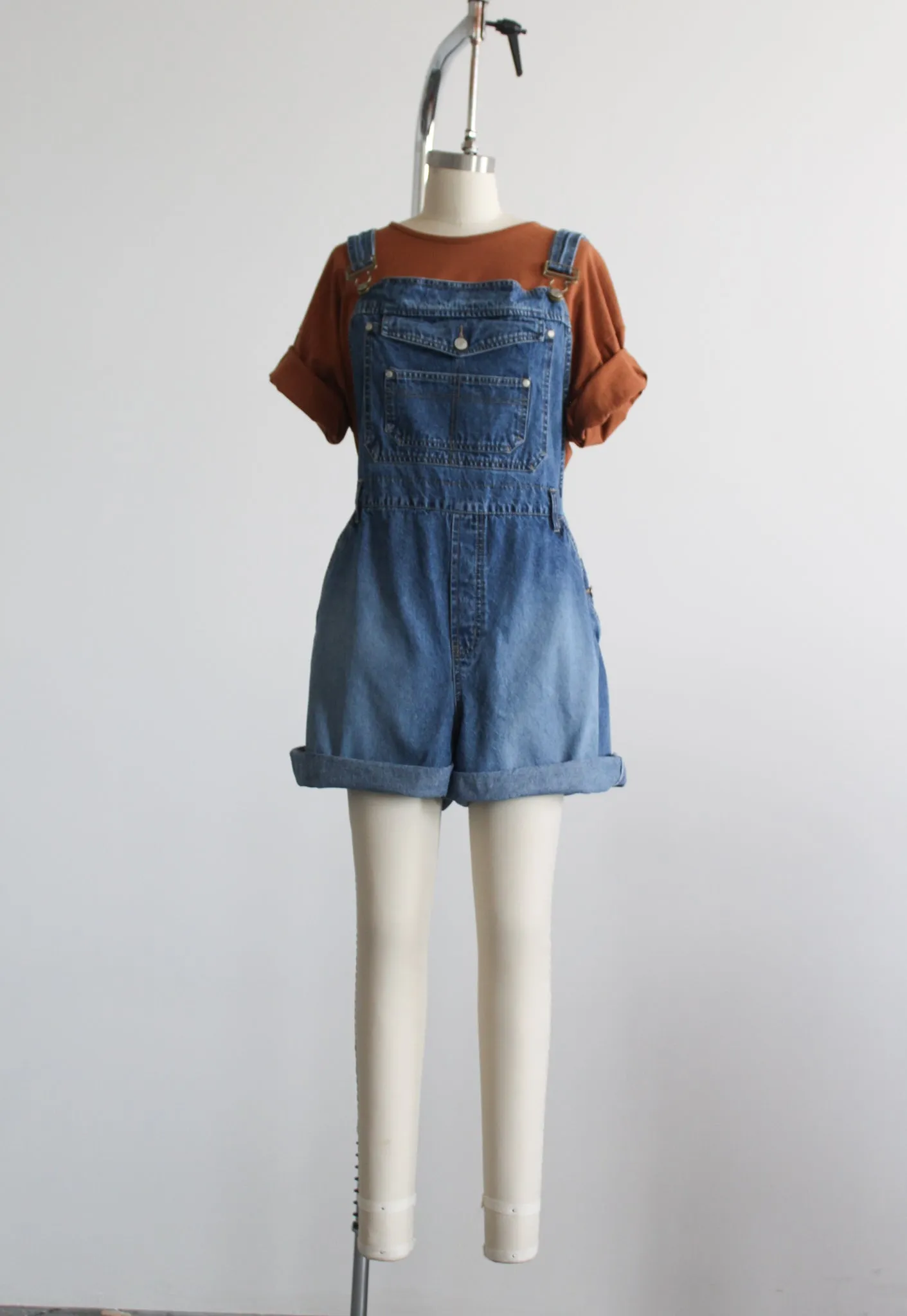 driftwood short overalls