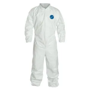 DuPont™ Tyvek Coveralls with Elastic Wrists and Ankles, X-Large, White, TY125SWHXL002500