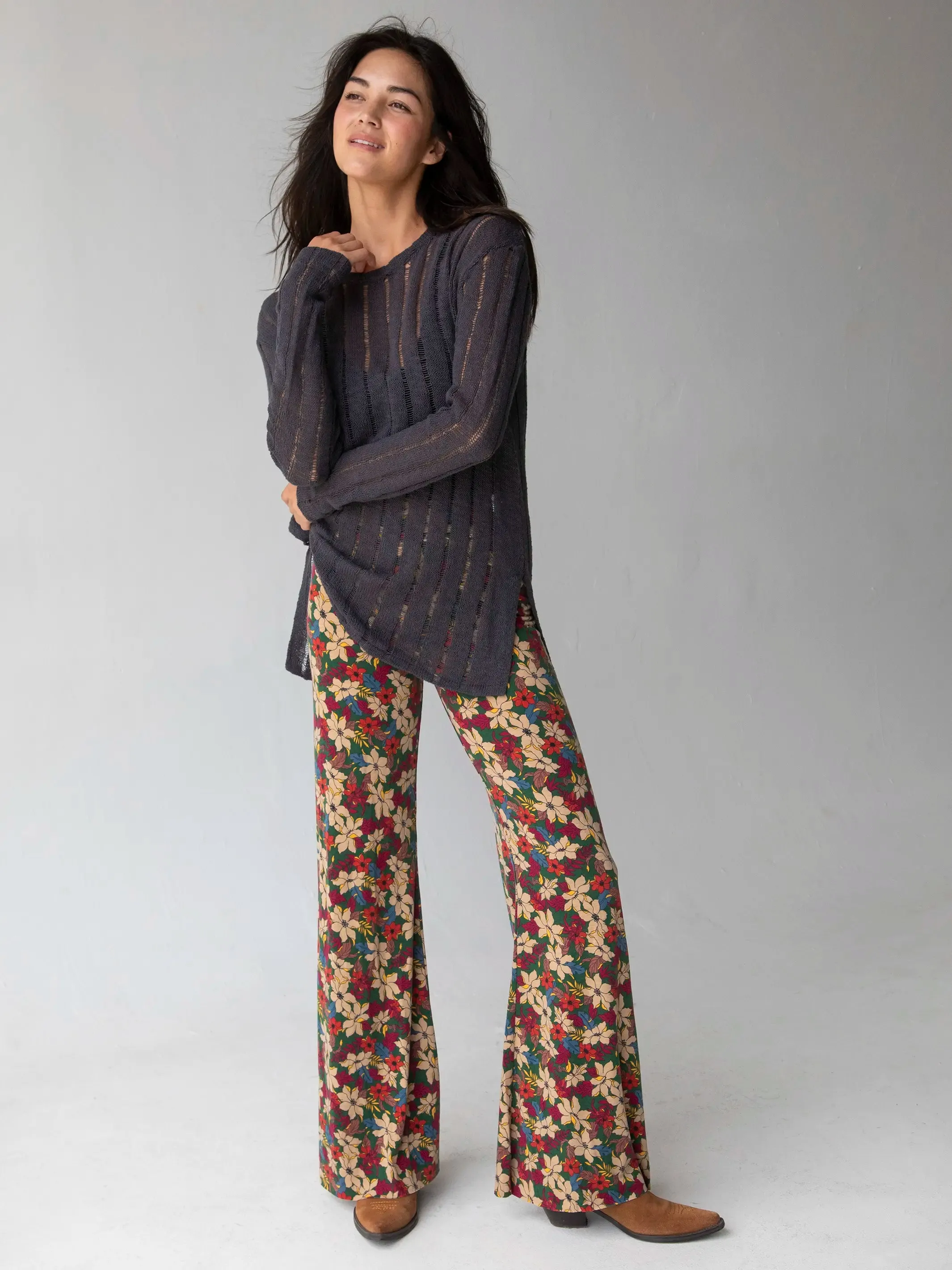 Easy Breezy Sweater Tunic - Charcoal