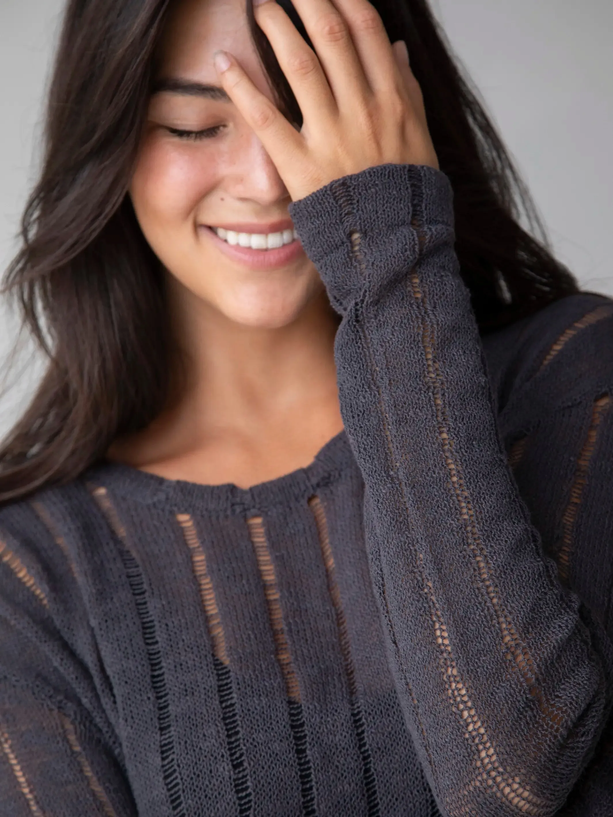 Easy Breezy Sweater Tunic - Charcoal