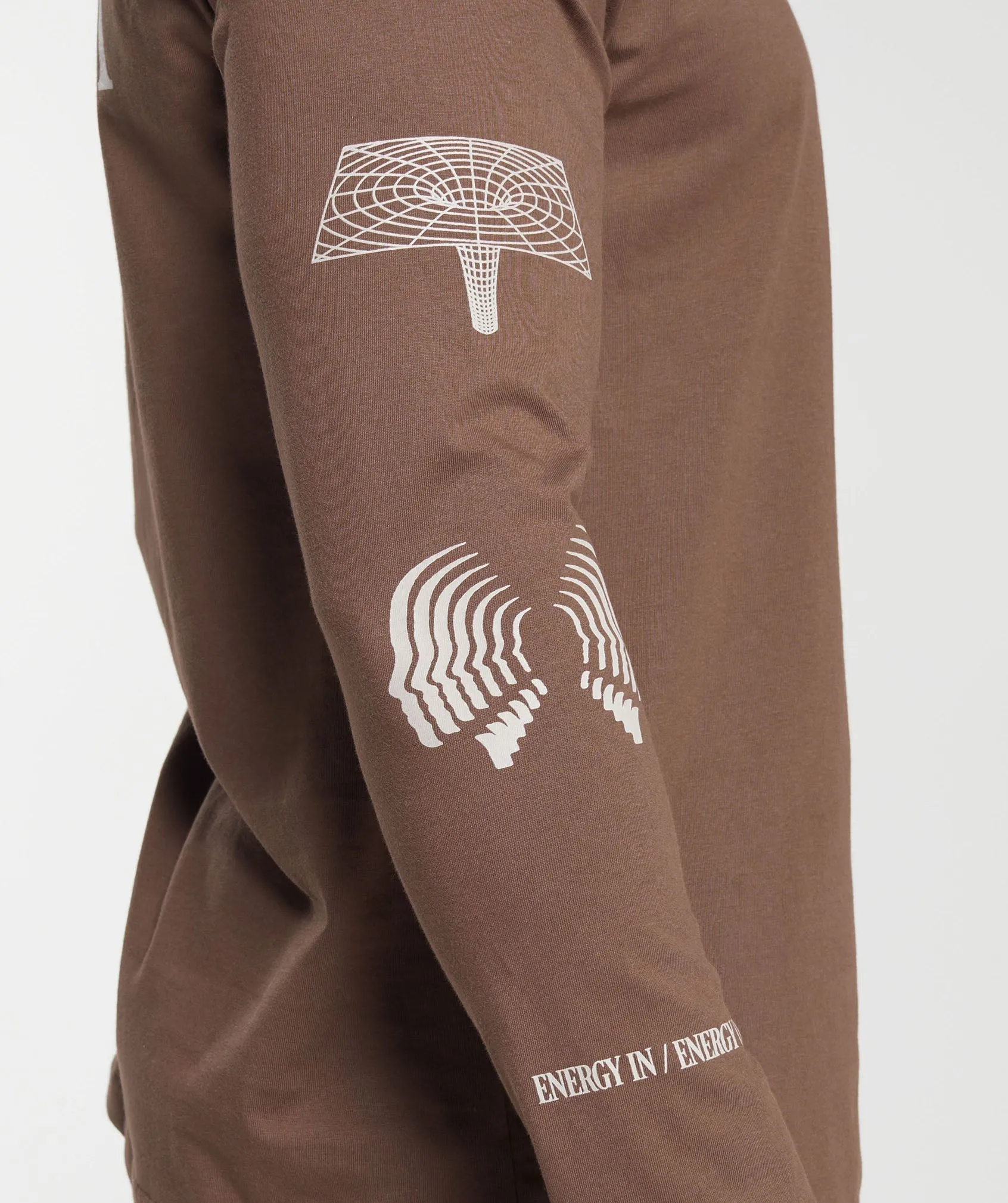 Gymshark Hybrid Wellness Long Sleeve T-Shirt - Penny Brown