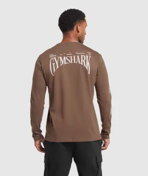 Gymshark Hybrid Wellness Long Sleeve T-Shirt - Penny Brown