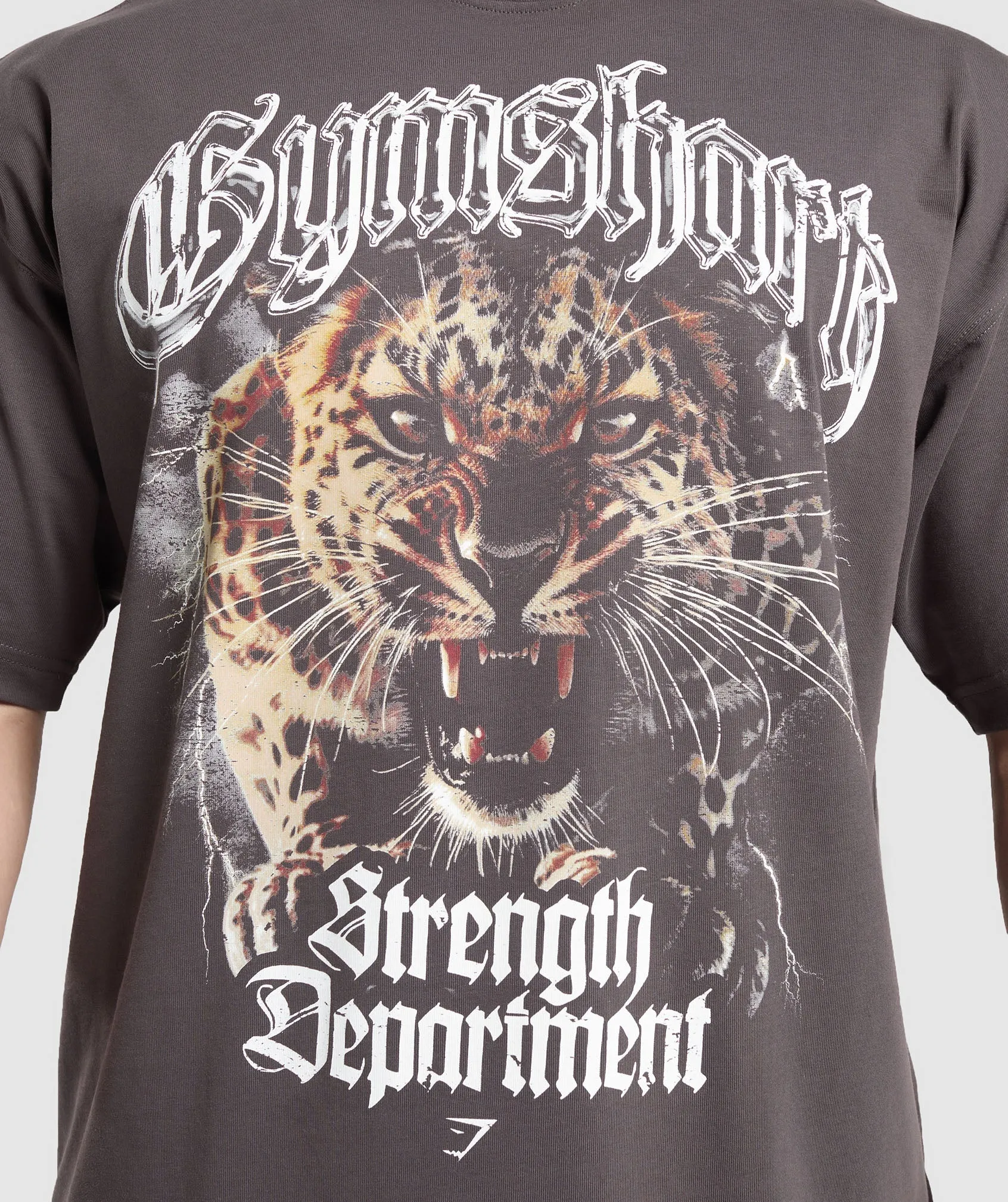 Gymshark Strength Department Animal Oversized T-Shirt - Greyed Purple