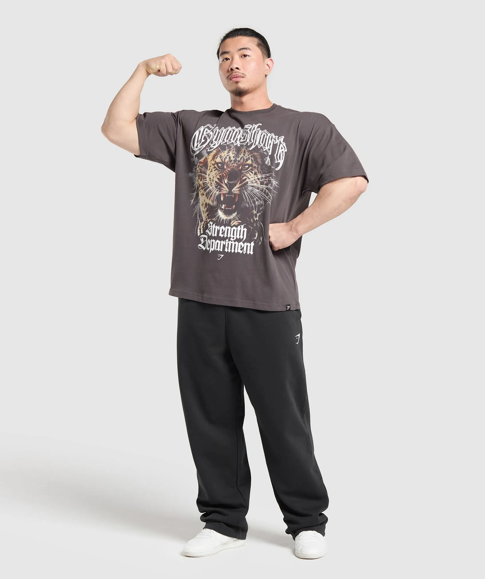 Gymshark Strength Department Animal Oversized T-Shirt - Greyed Purple