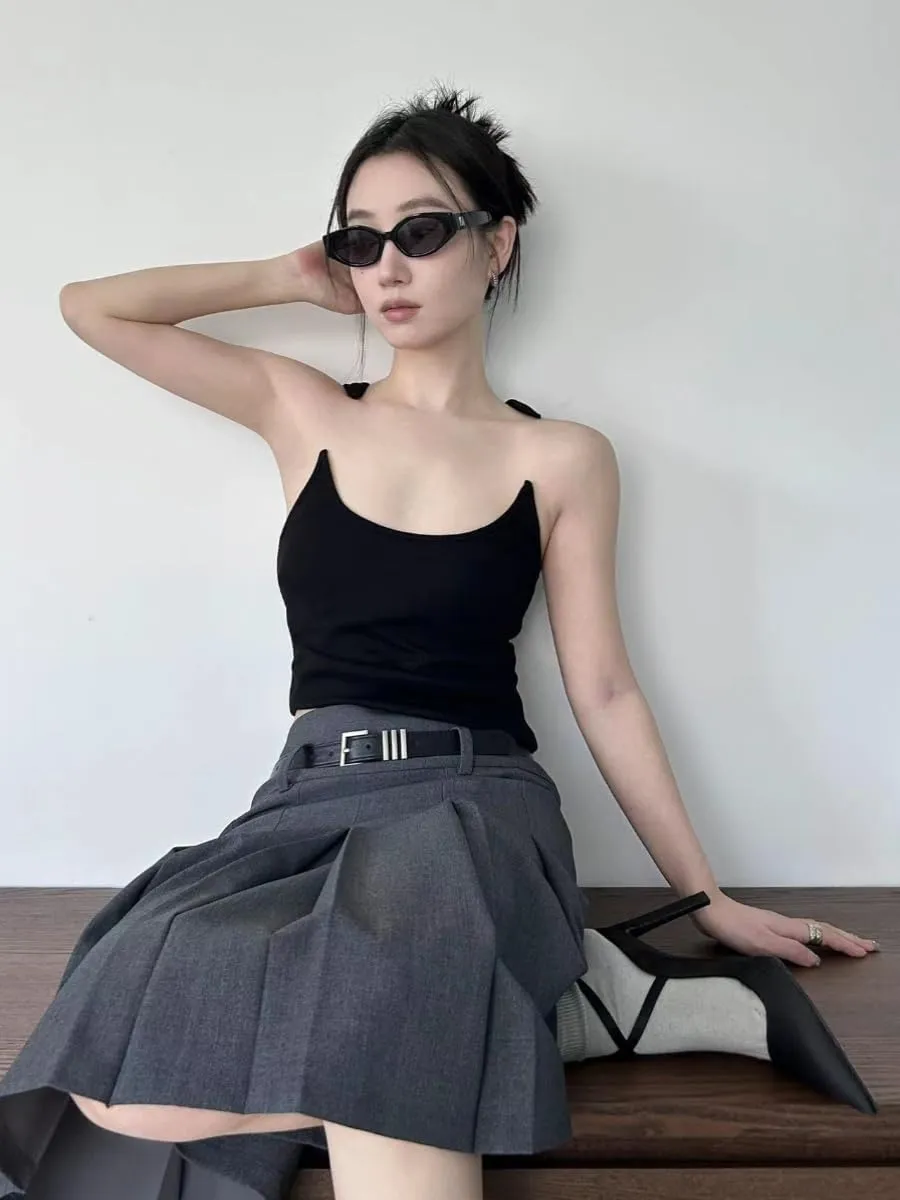 Invisible Strap Tank Tops Y2k Aesthetic Sexy Tank Tops for Women Thin Strap Tank Tops