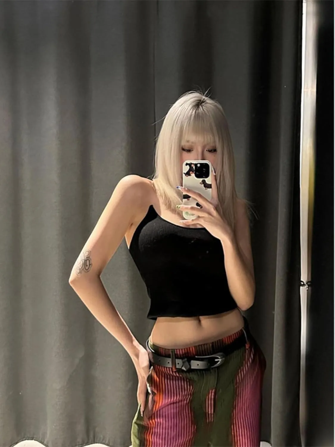 Invisible Strap Tank Tops Y2k Aesthetic Sexy Tank Tops for Women Thin Strap Tank Tops