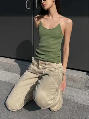 Invisible Strap Tank Tops Y2k Aesthetic Sexy Tank Tops for Women Thin Strap Tank Tops