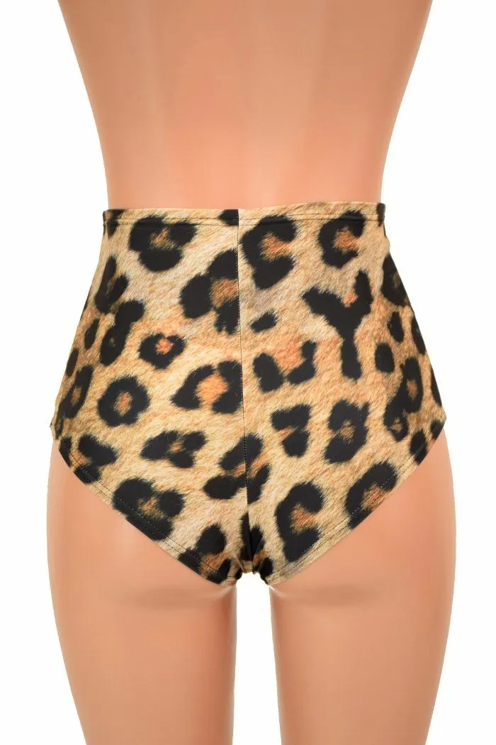 Leopard Print Front Lace Up Siren Shorts