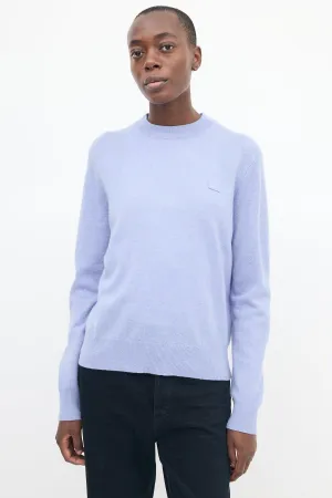 Light Blue Wool Face Logo Sweater