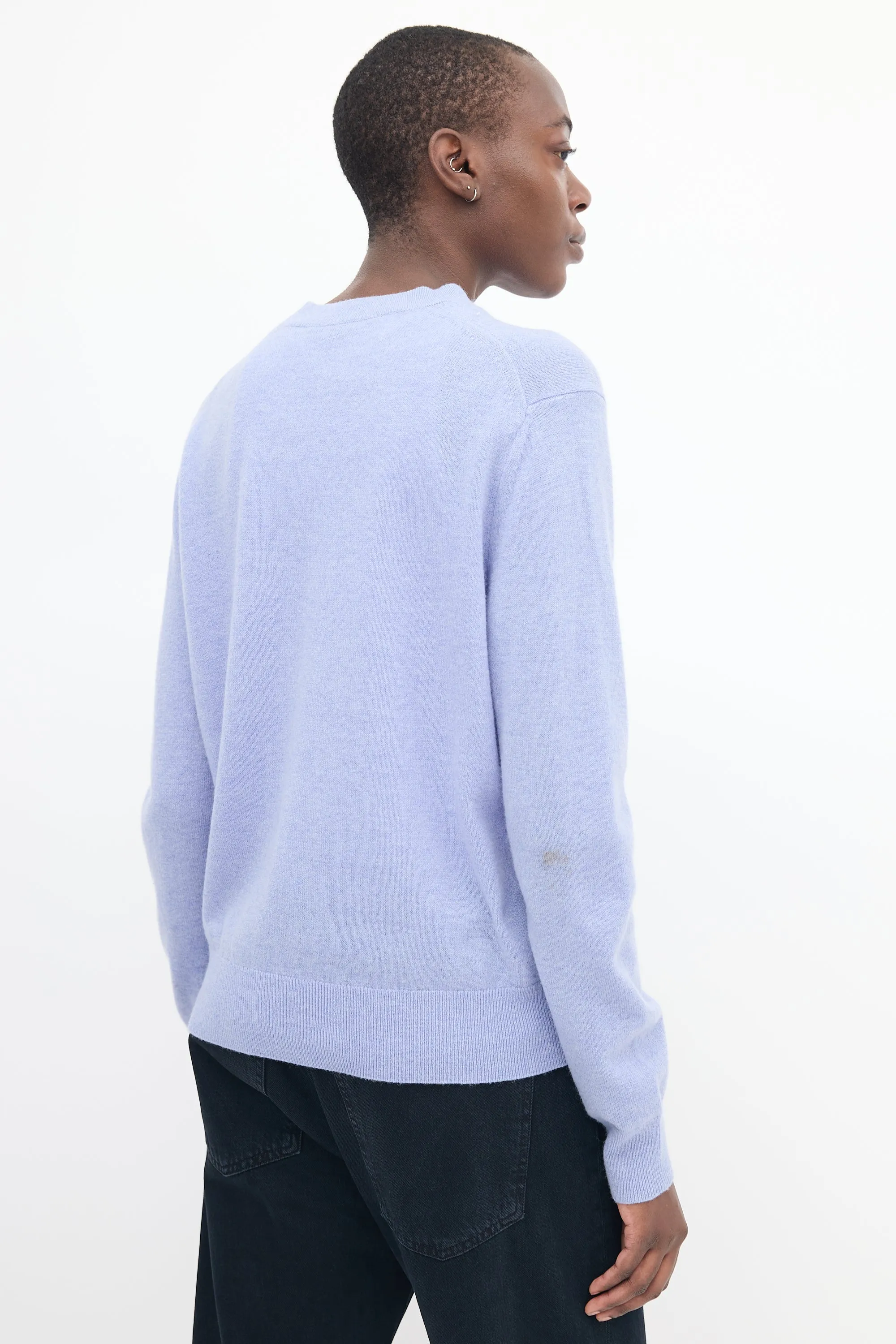 Light Blue Wool Face Logo Sweater