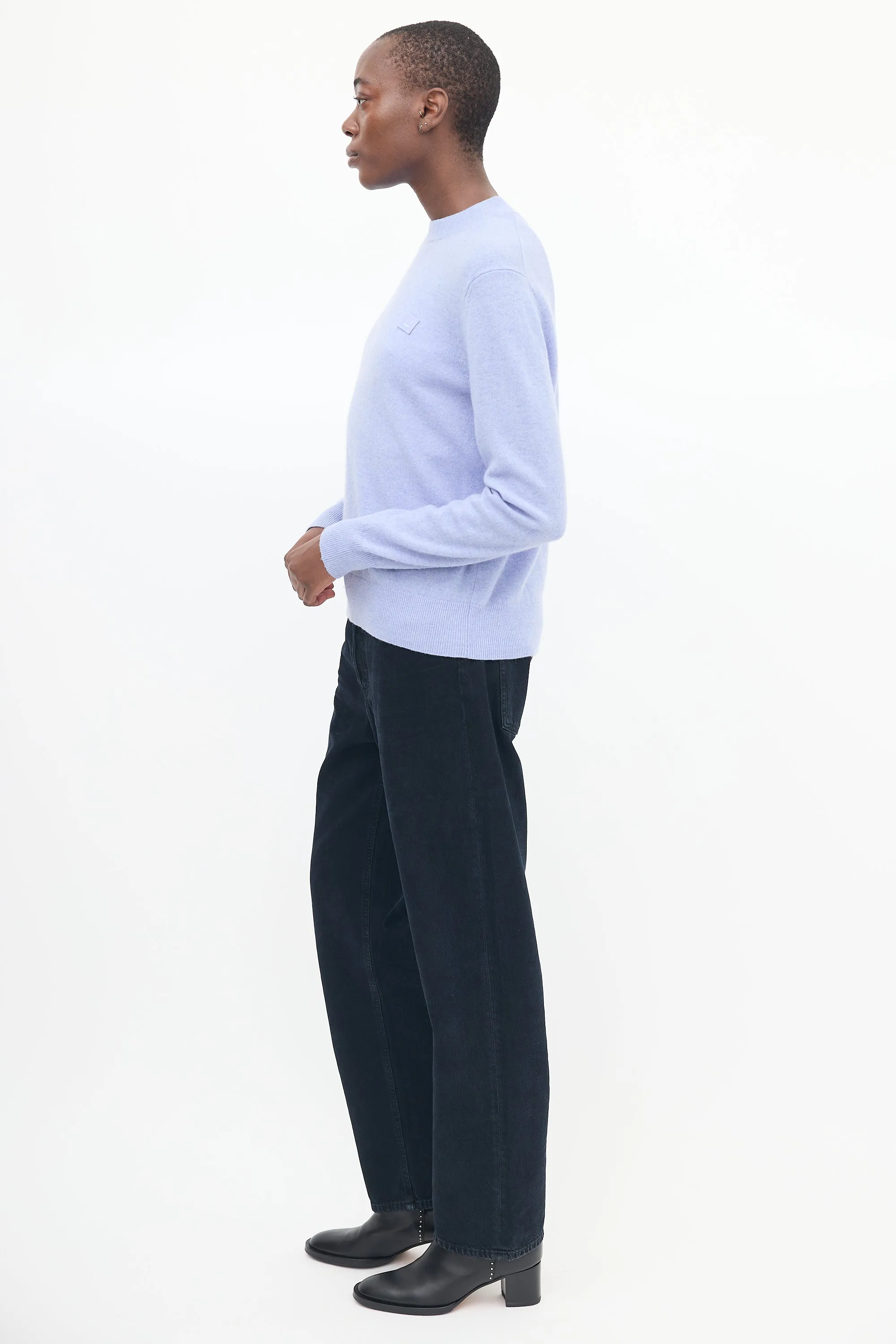 Light Blue Wool Face Logo Sweater