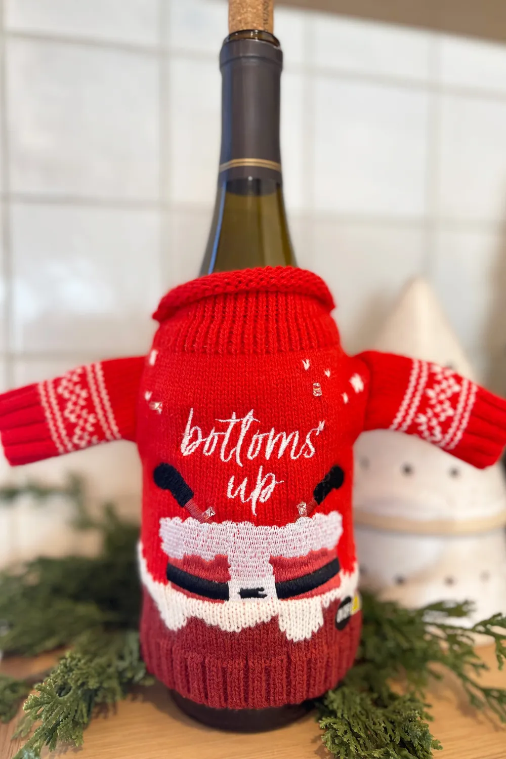 Light-Up Wine & Bottle Sweater
