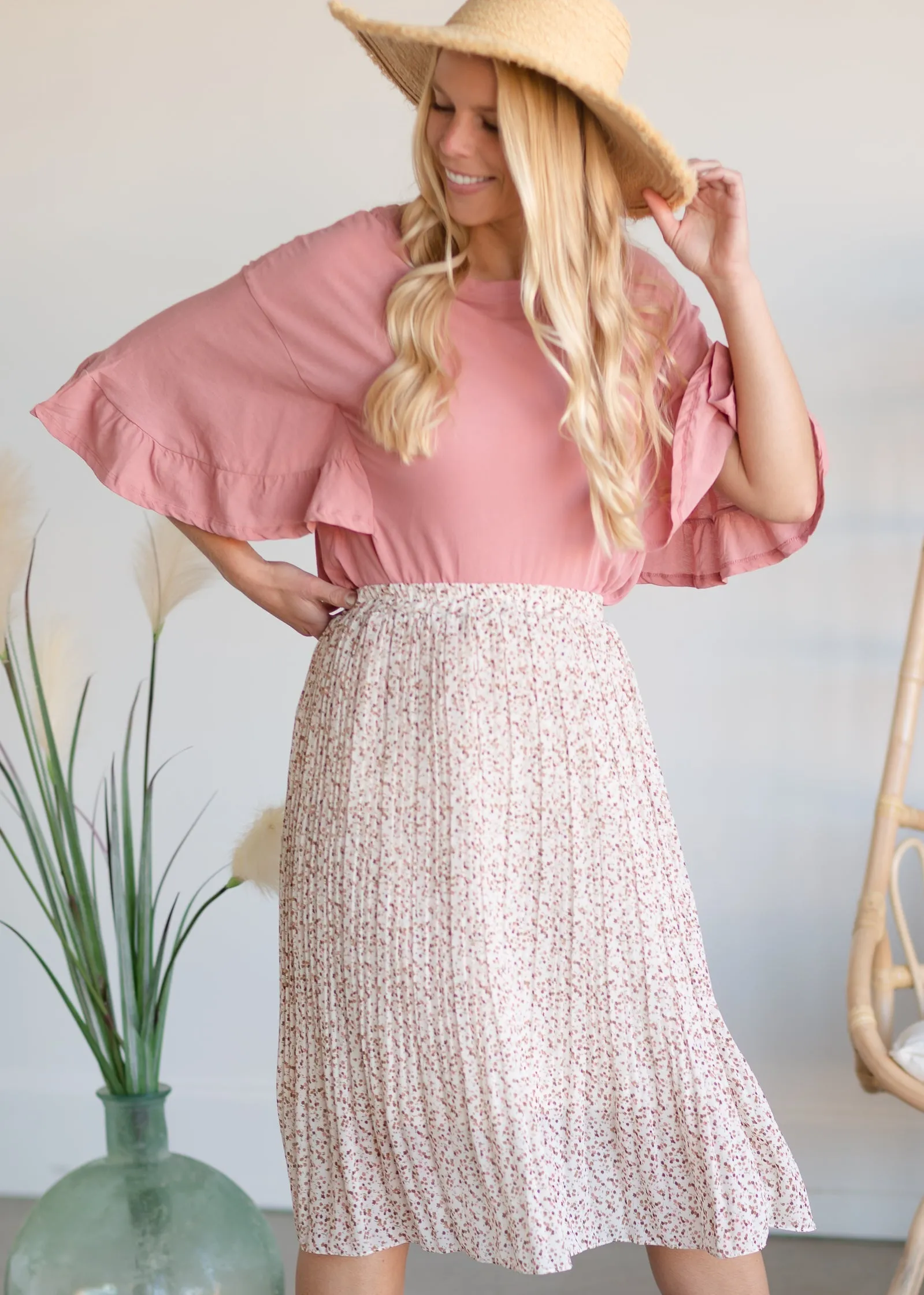 Pink Casual Ruffle Tee - FINAL SALE