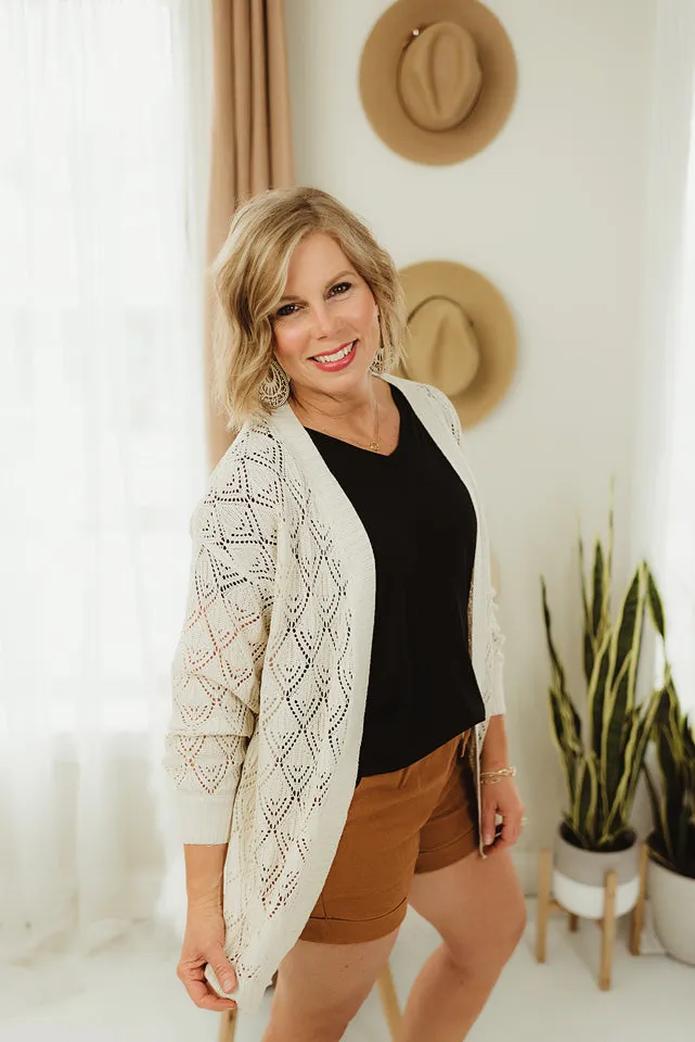 Pointelle Knit Cardi