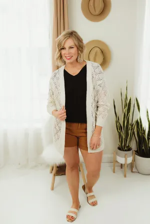 Pointelle Knit Cardi
