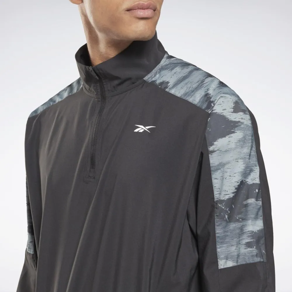 Reebok Apparel Men Training Camo 1/4 Zip Long-Sleeve Top NGHBLK