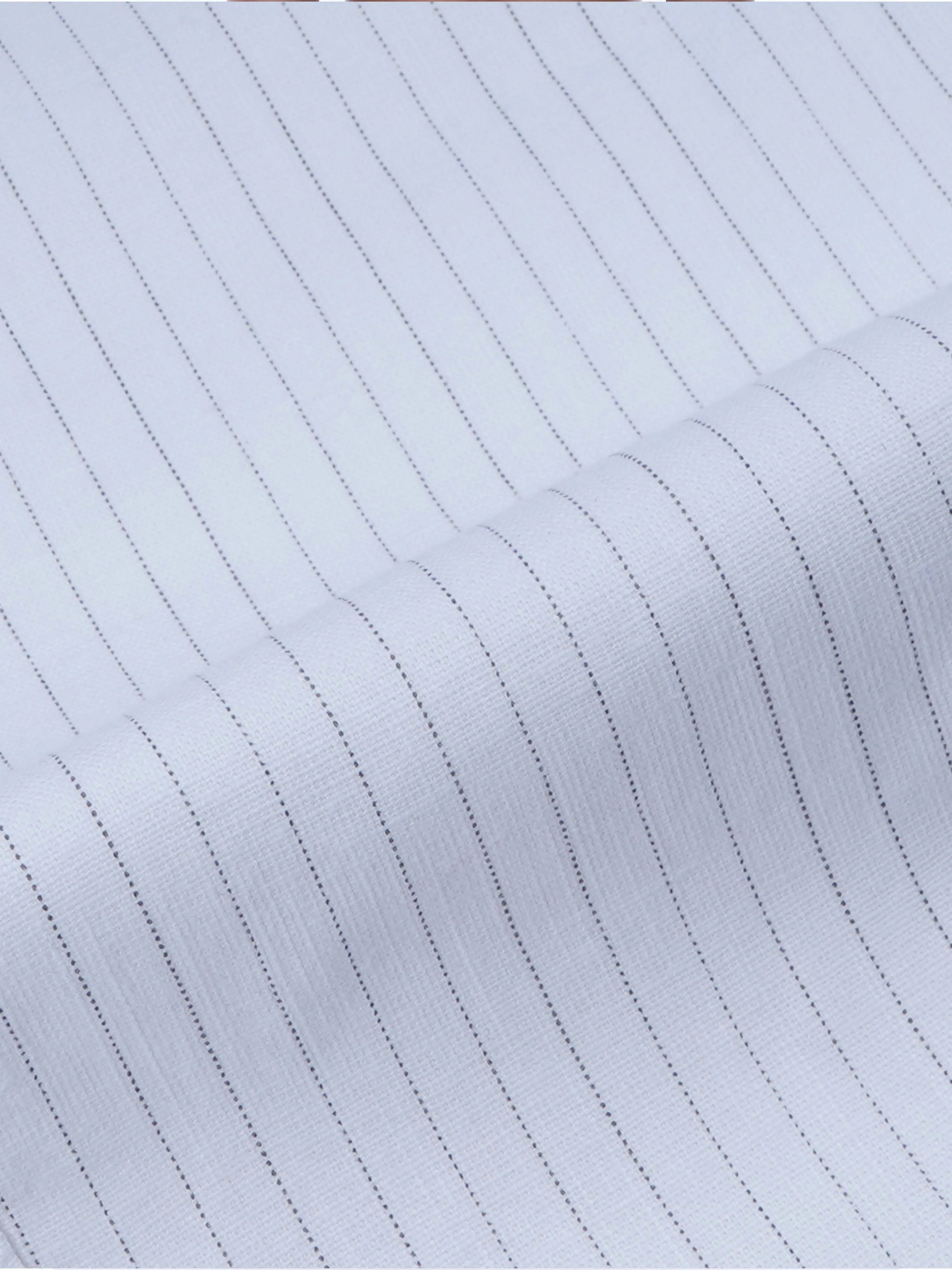 Relaxed Striped White Cotton Pants