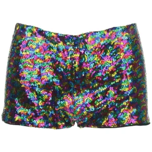Sequin Hot Pants - Rainbow