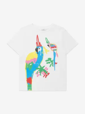 Stella McCartney Girls Bird Print T-Shirt in Ivory
