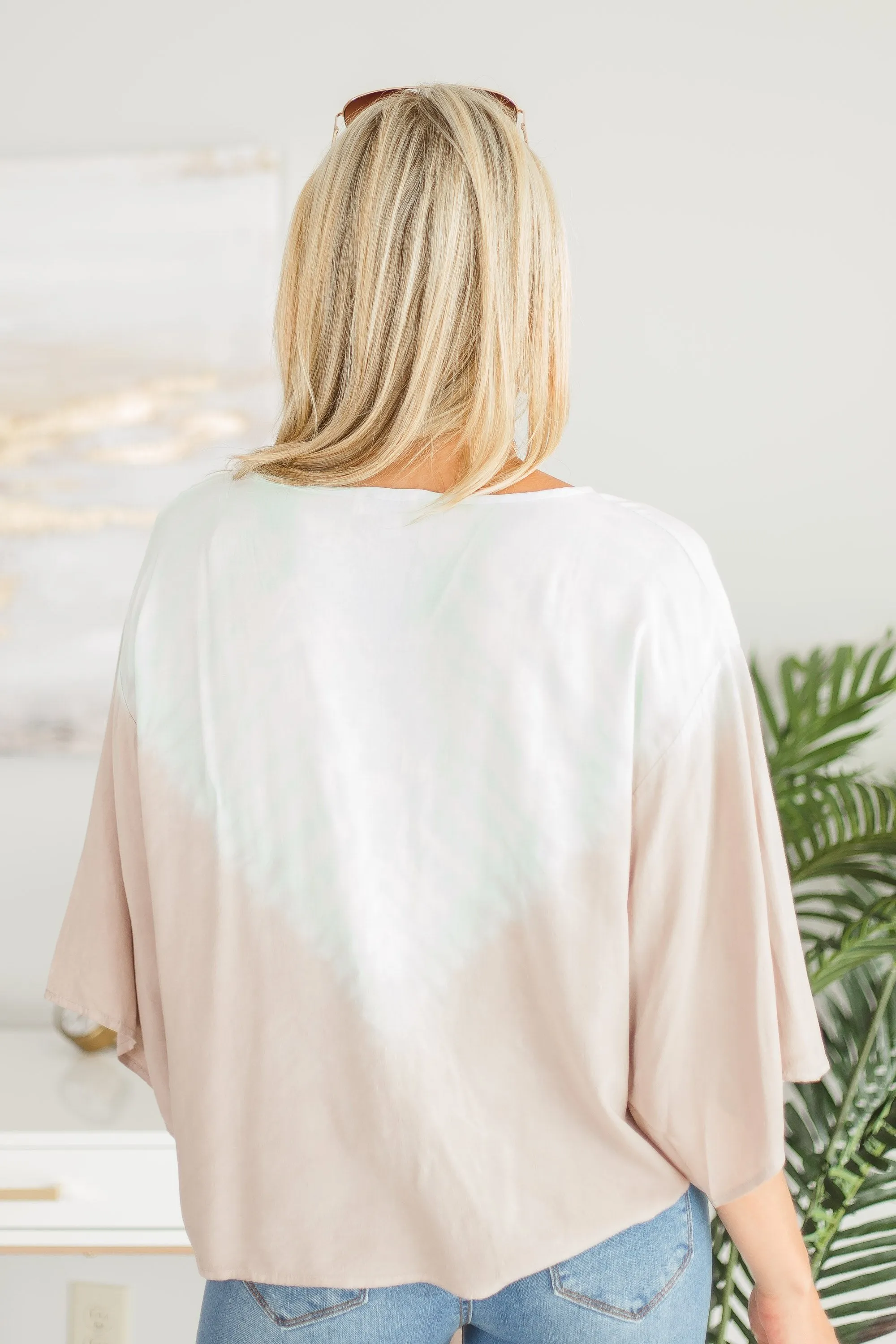Talk To Anyone Mint Green Tie Dye Top