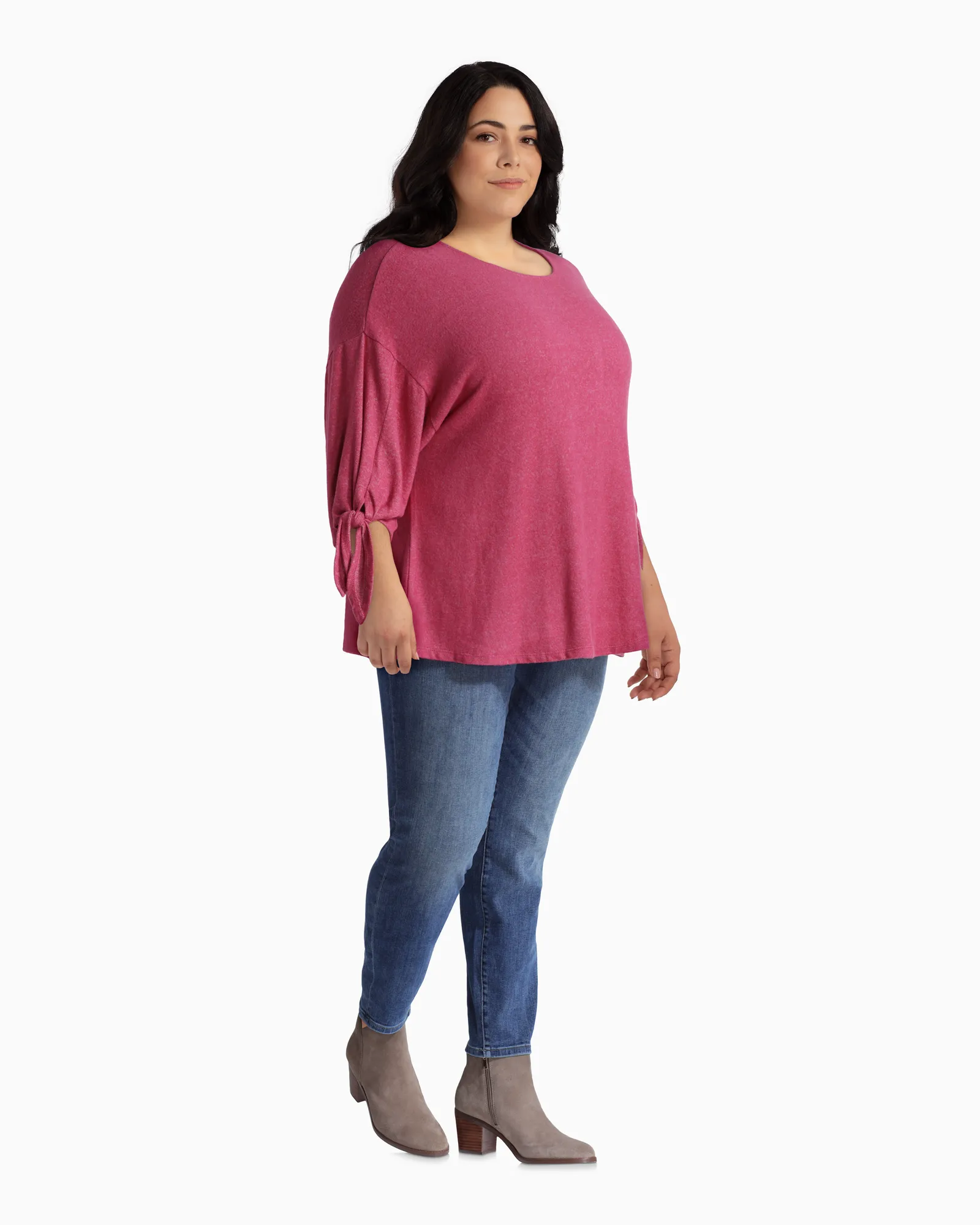 Tamar Knotted Sleeve Top | Pink