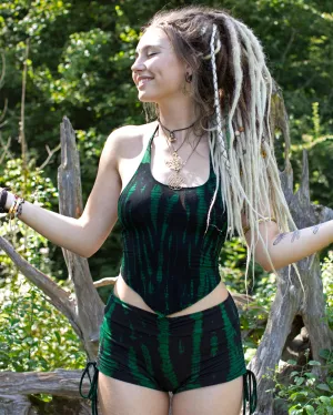 Tie Dye Hot Pants Green/Black