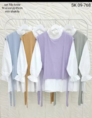 Vest knite Top - Pastel