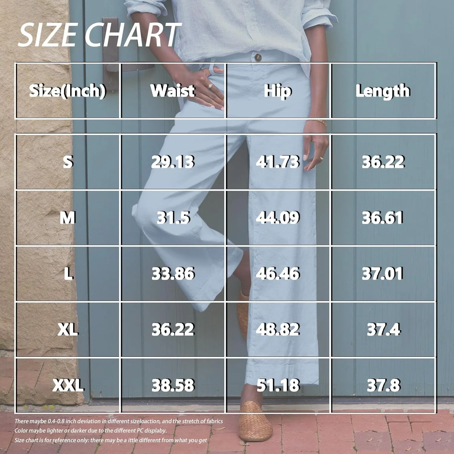Wide Leg Linen Pants Women Cropped Elastic High Waisted Dress Pants Business Casual Comfy Work Pants with Pockets