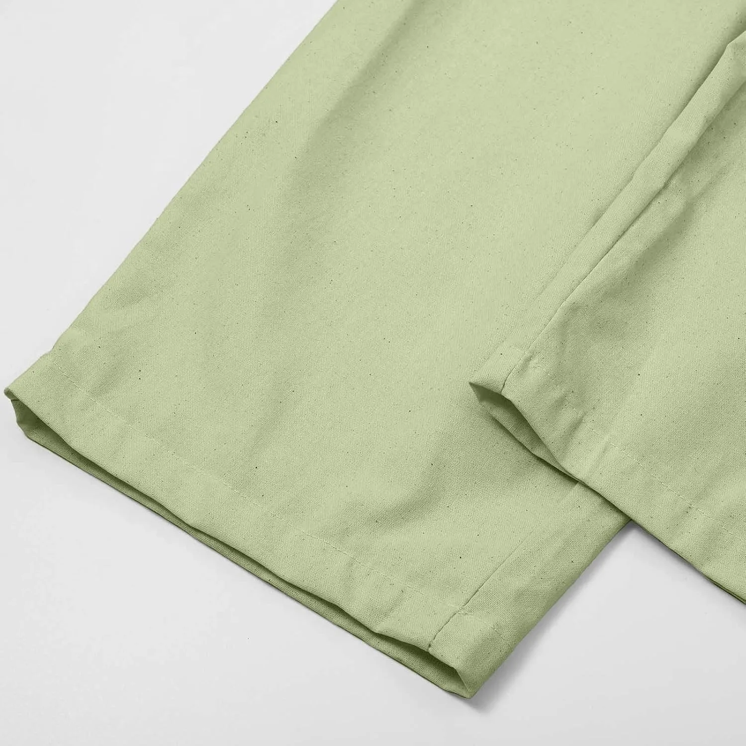 Women's Cotton Linen Micro Flared Pants Solid Summer Drawstring Wide Leg Pants Elastic Palazzo Trousers with Pockets